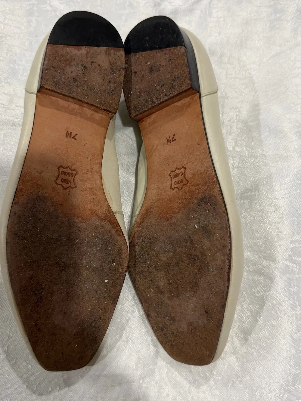 Women’s Cream Leather Tassel Loafers